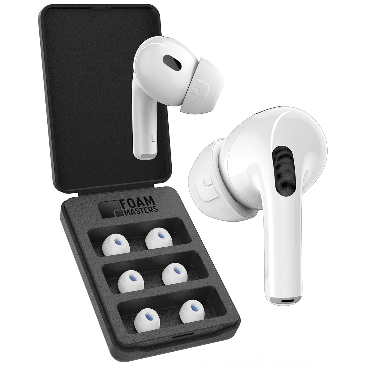 AutoLine Pro ear tip beside a coin to show scale and confirm compact, precise sizing