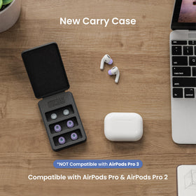 AutoLine Pro ear tip mounted on AirPods Pro stem showing secure fit and better seal