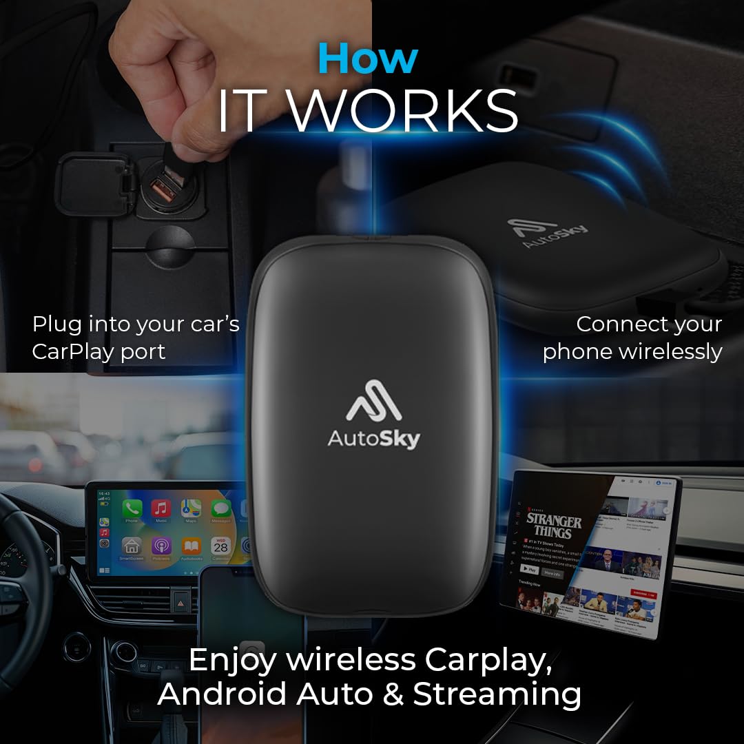AutoSky AI Box Lite works with factory wired CarPlay and an OEM touchscreen.