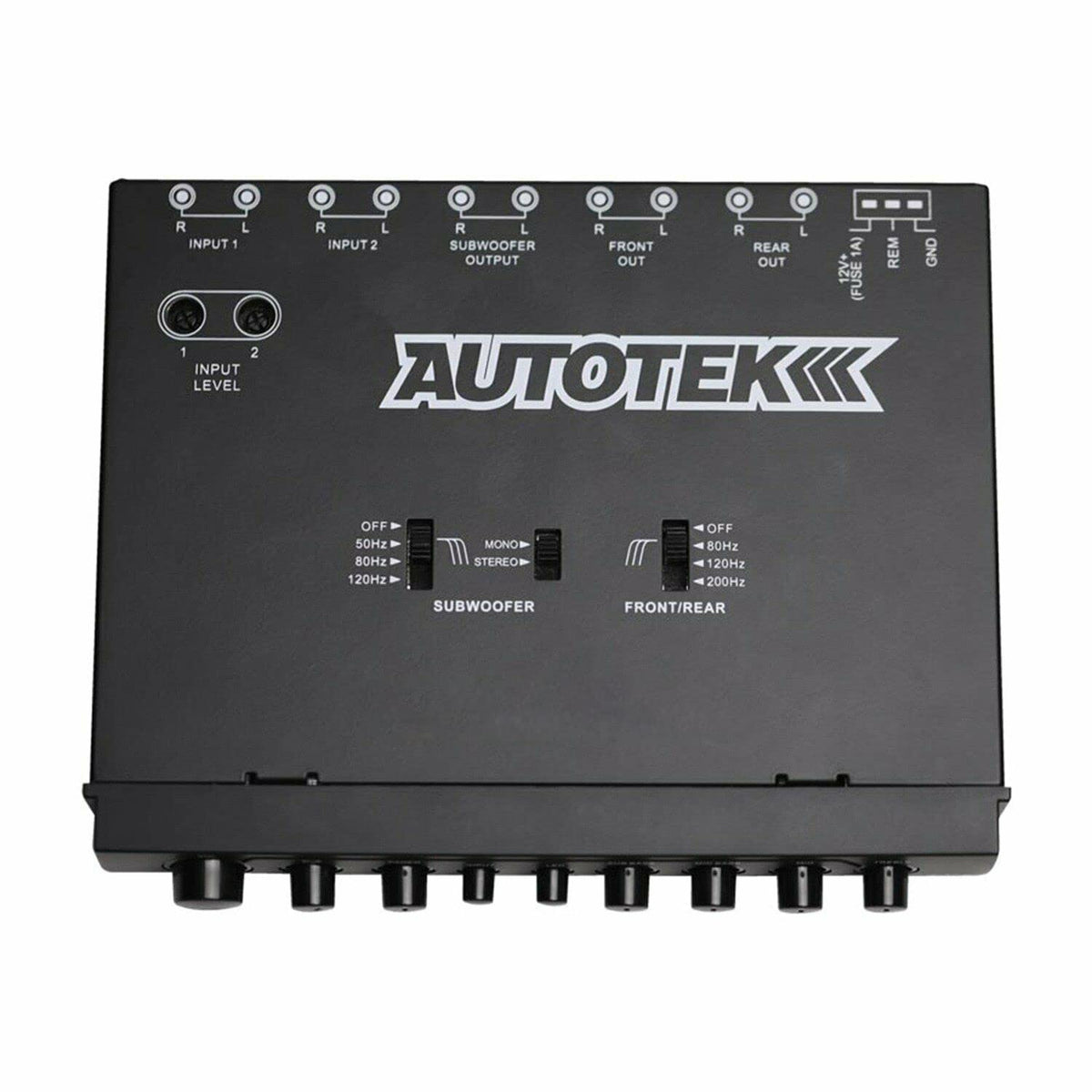 Autotek ATEQ709 sub-output demonstrates selectable high-pass and low-pass filters