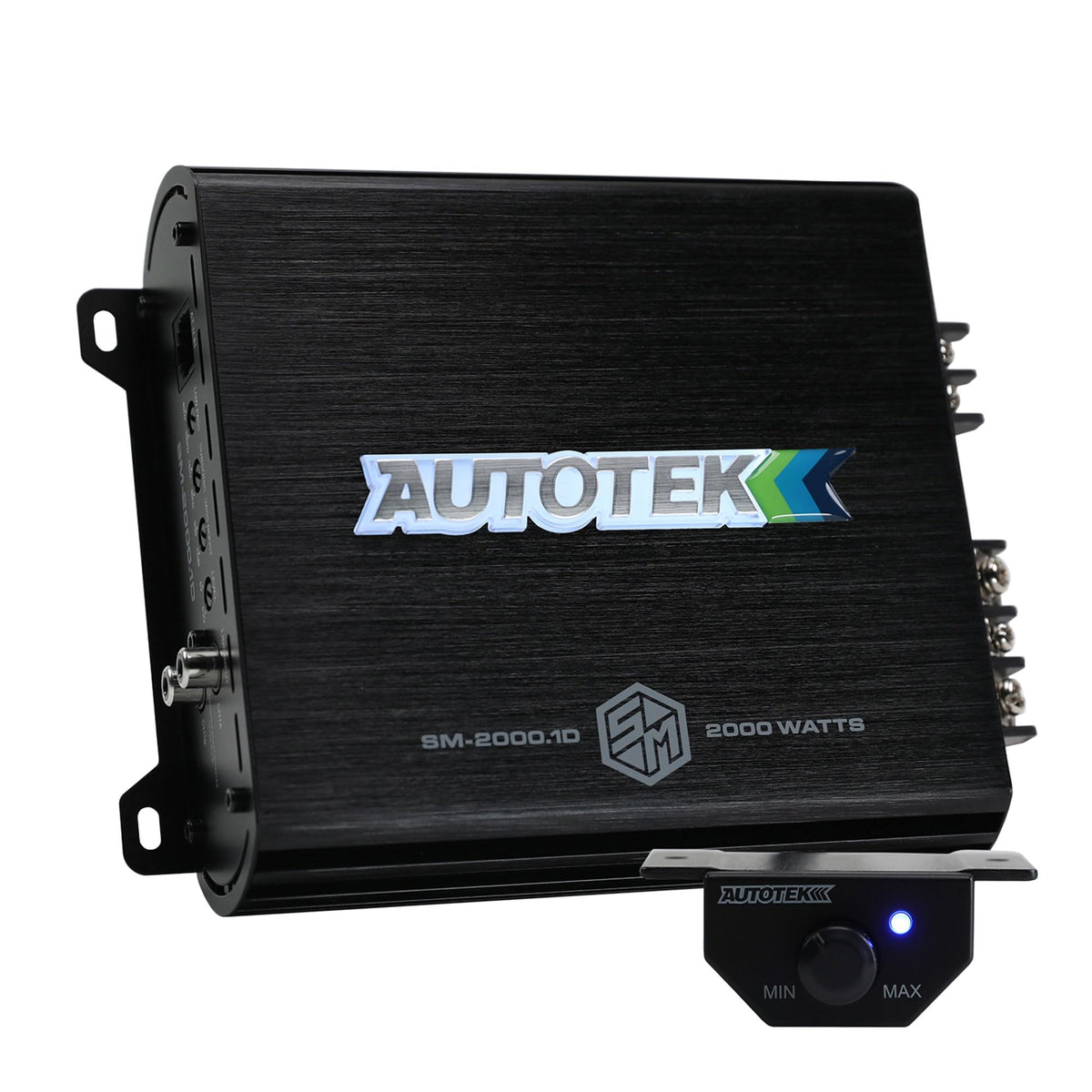Autotek SM-2000 front panel showing controls and durable finish for easy tuning