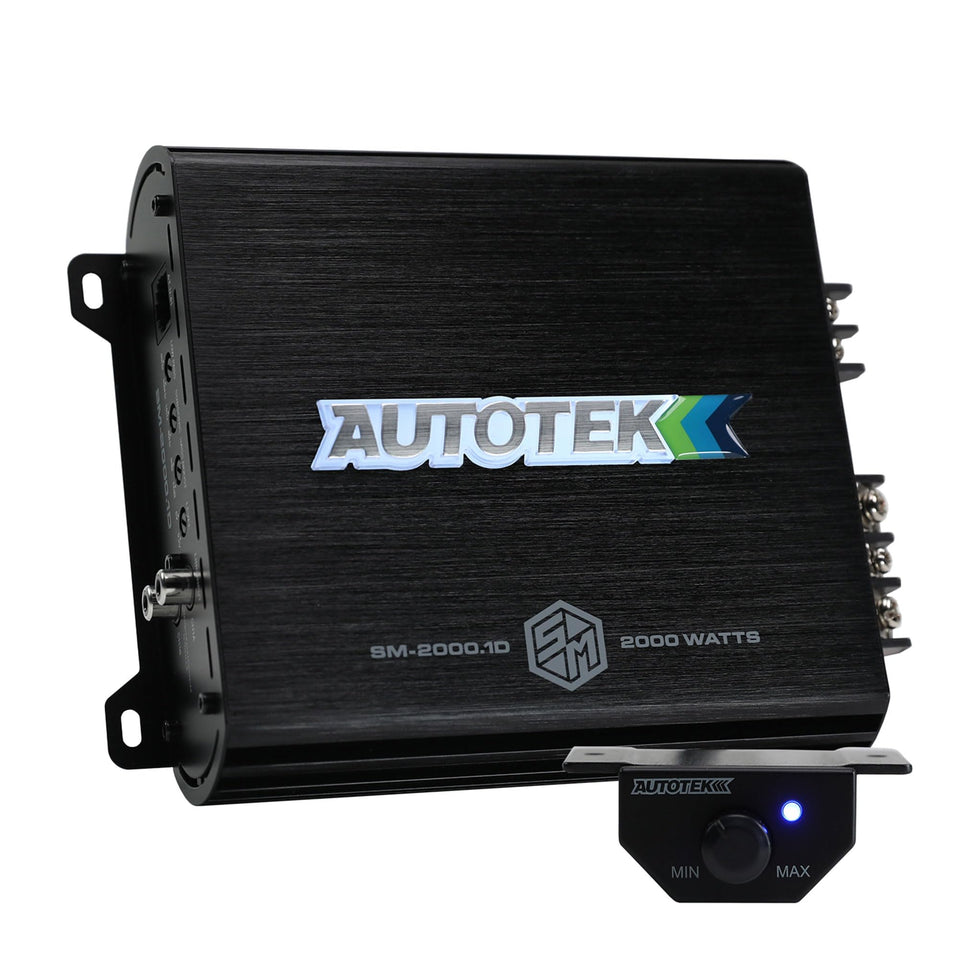 Autotek SM-2000 front panel showing controls and durable finish for easy tuning