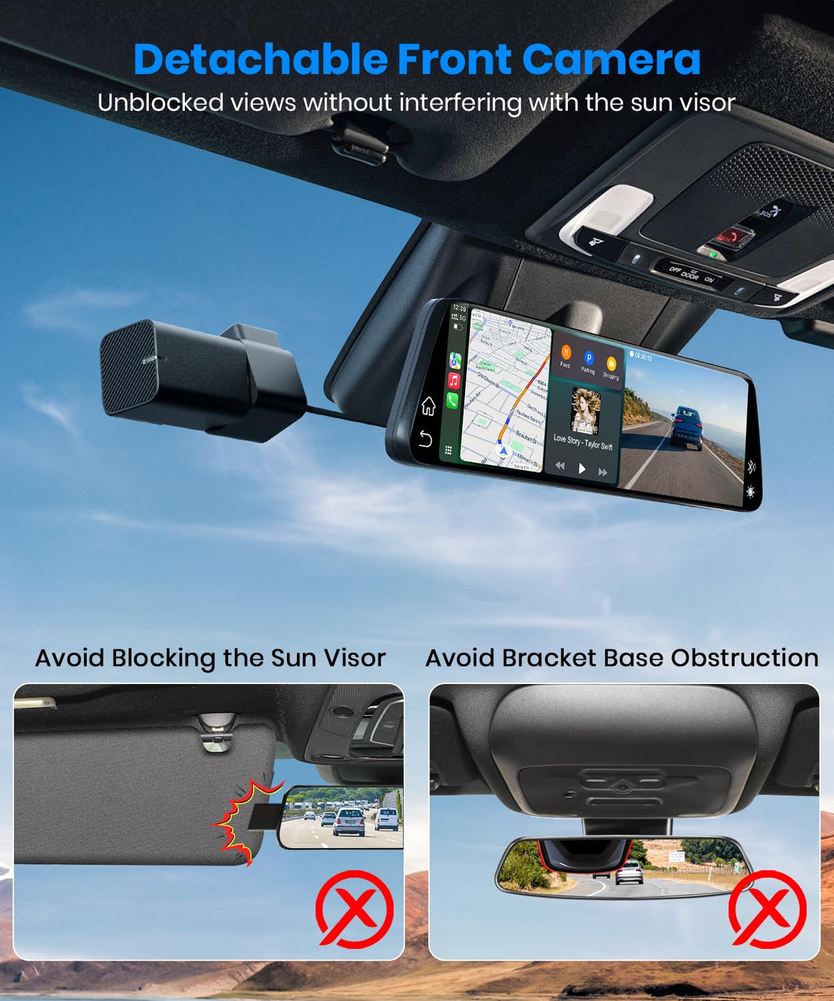 AUTO-VOX T11 auto brightness adjusts the display for day and night