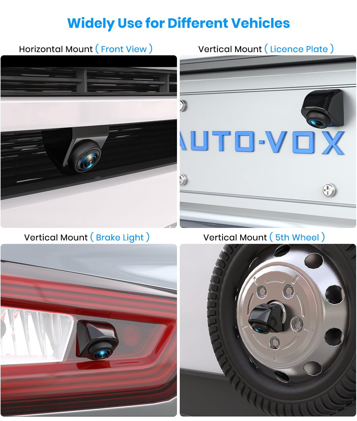 AUTO-VOX camera under high-pressure spray proving IP69K waterproof protection