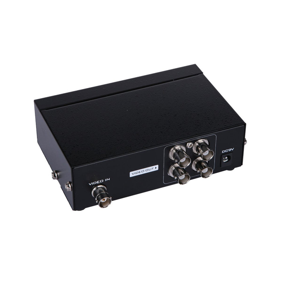 AuviPal 4-Port BNC splitter front view for reliable CCTV monitoring