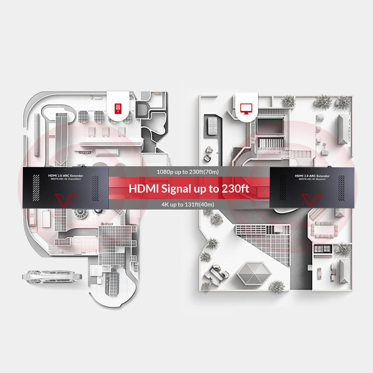 AV Access 4KEX70-ARC-H2 HDBaseT transmission remains stable.