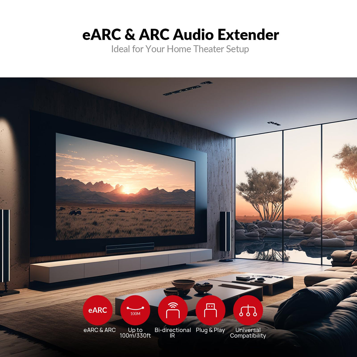 AV Access eARC100 receiver delivers high-quality TV audio to your AVR.