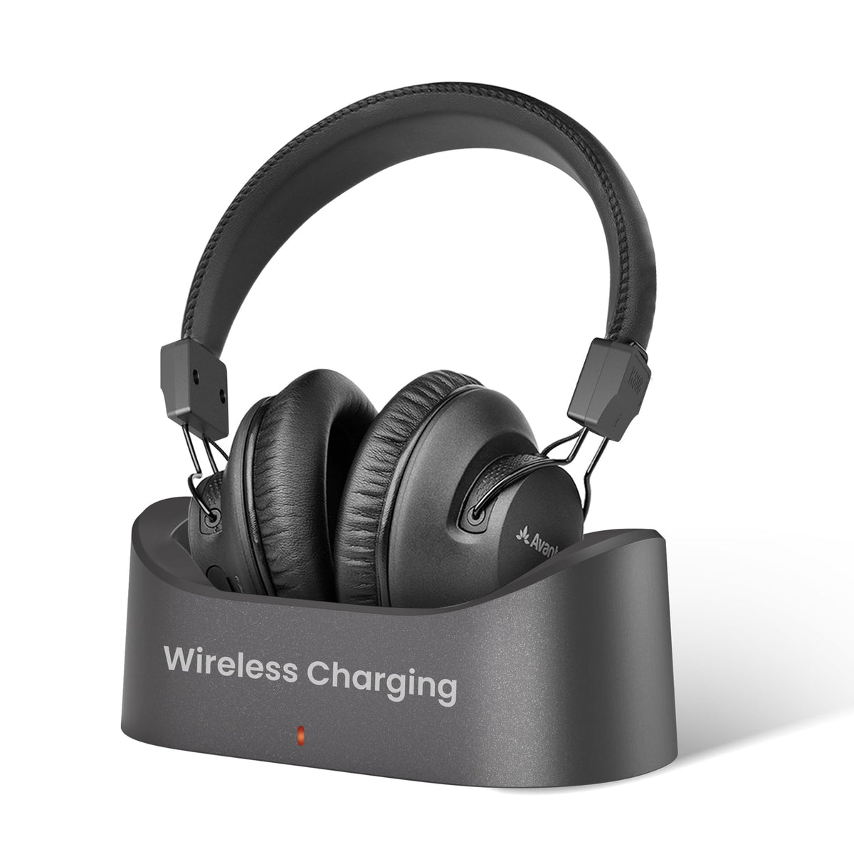 Avantree Audition 3 wireless charging dock keeping headphones powered and stored