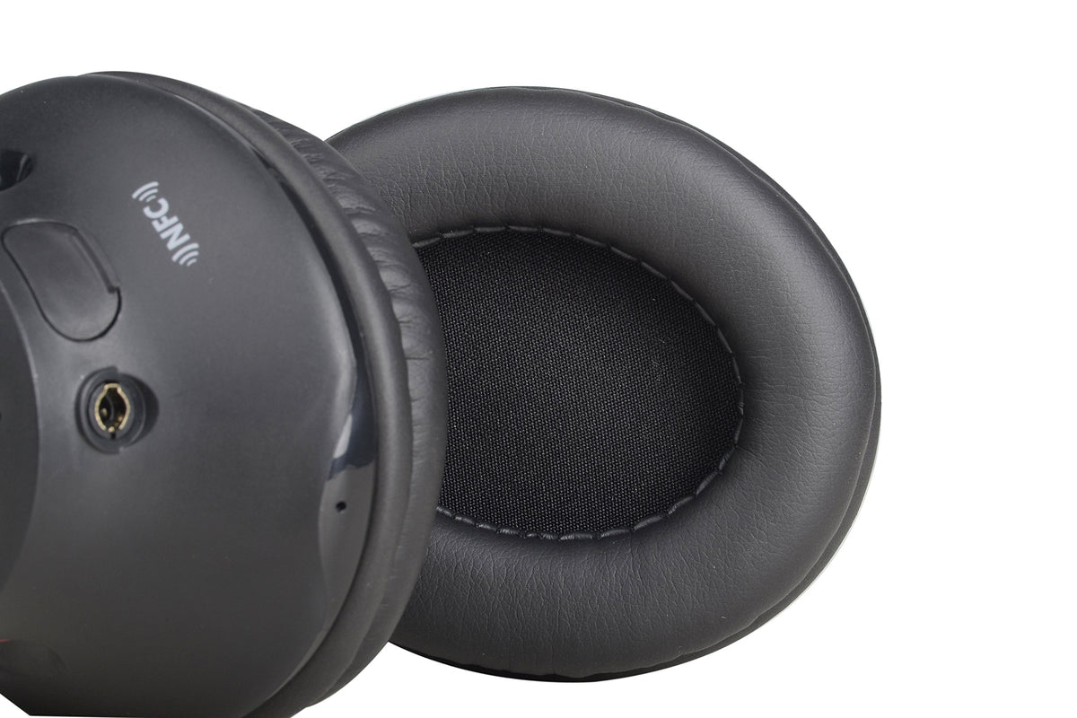 Avantree black replacement earpads close-up memory foam for durable comfort