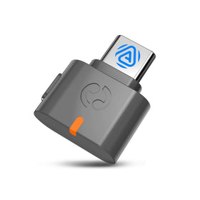 Avantree C82 Aura transmitter front view for Auracast hearing aids, compact and ready to stream