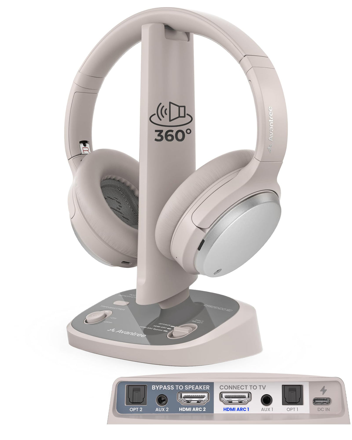 Avantree Crescendo 3D transmitter enabling HDMI ARC passthrough and synced TV audio.