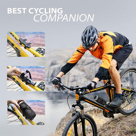 Avantree Cyclone attached to bike handlebar with mount, secure stable playback