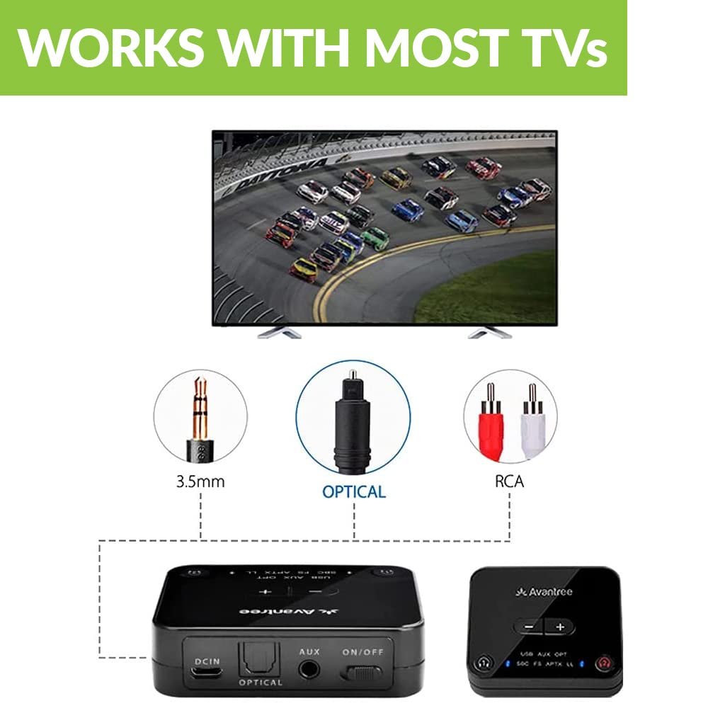 Avantree D4169 dual-link setup enables two listeners simultaneously.
