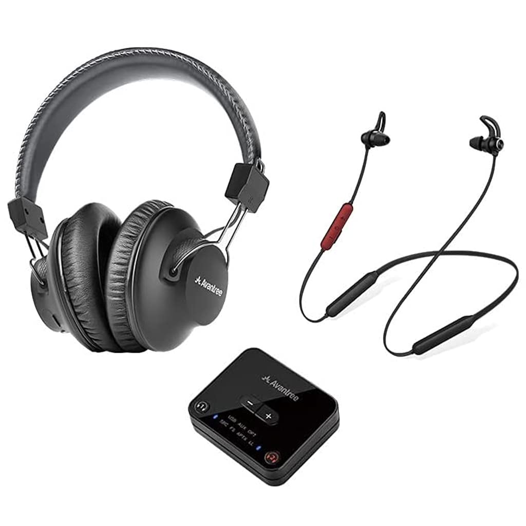 Avantree D4169 plug-and-play setup on a TV for easy use.