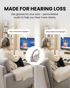 Avantree Eon Me speech enhancement improves dialogue clarity for TV and conversations.
