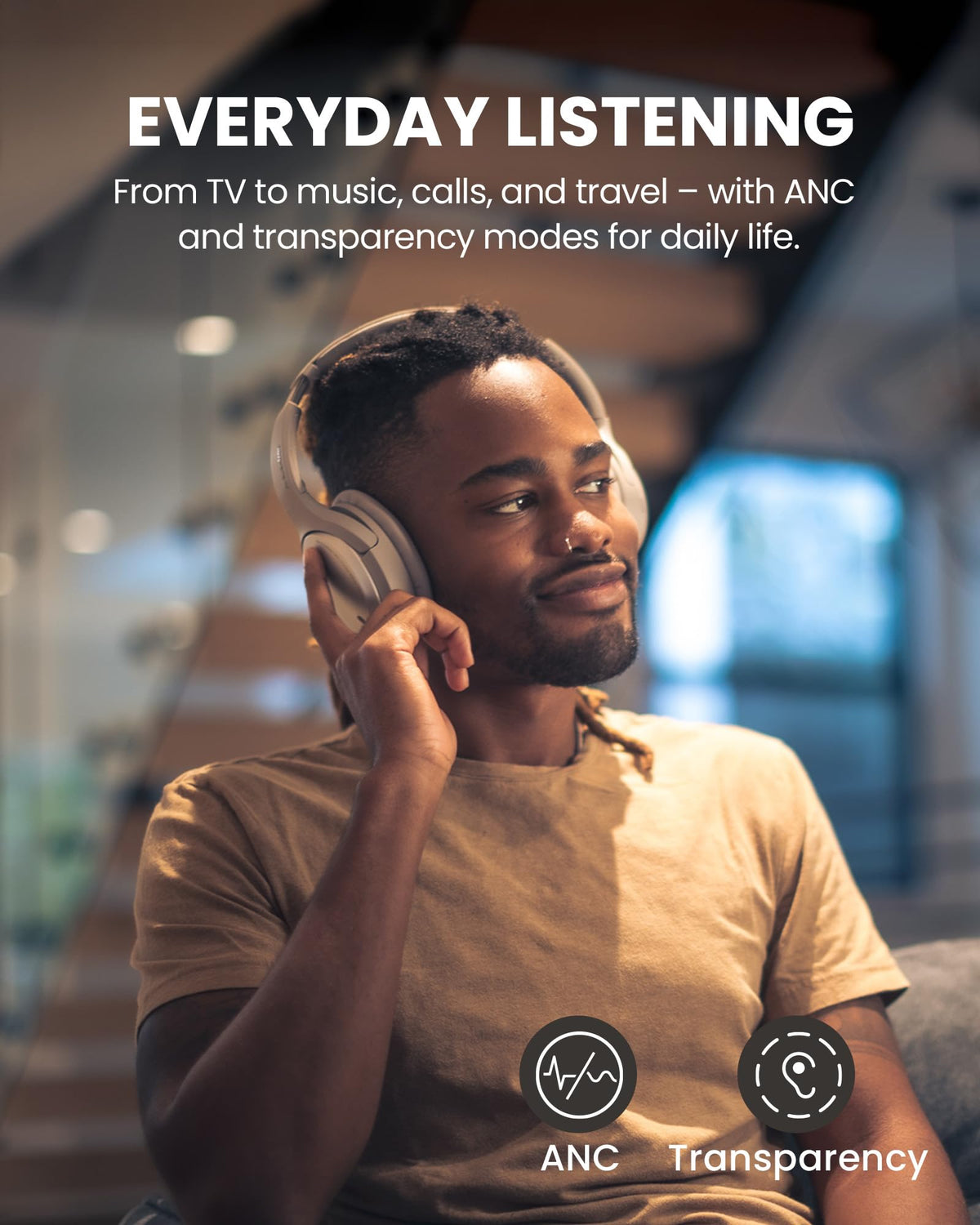 Avantree Eon 3D comfortable over-ear design with soft padding for extended viewing