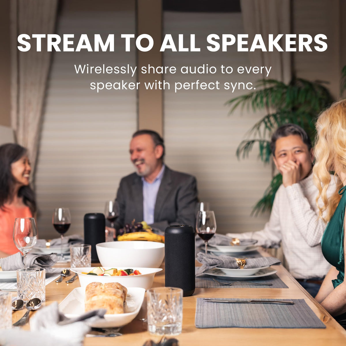 Low-latency sync keeps TV and music perfectly aligned for clear dialogue and music.