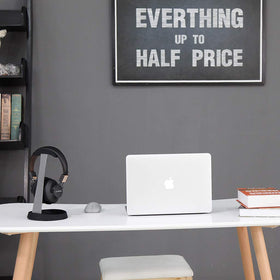 Avantree HS102 space-saving silhouette clears desk space.