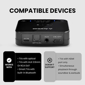 Avantree HT41866 with aptX LL delivers low-latency audio for sync.