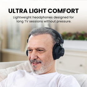 Avantree HT5009 Plus over-ear design for comfortable long TV sessions