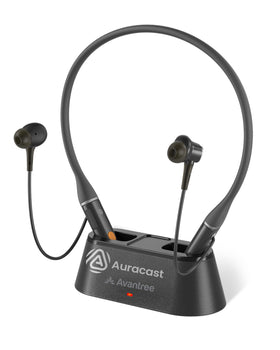 Avantree Loop Dock auracast neckband for TV and daily listening, showcasing comfortable wear