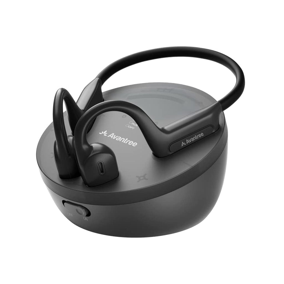 Avantree Medley Air charging dock and transmitter shown for easy TV setup.