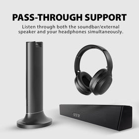 Avantree Opera pass-through enables TV audio sharing with a connected sound system.