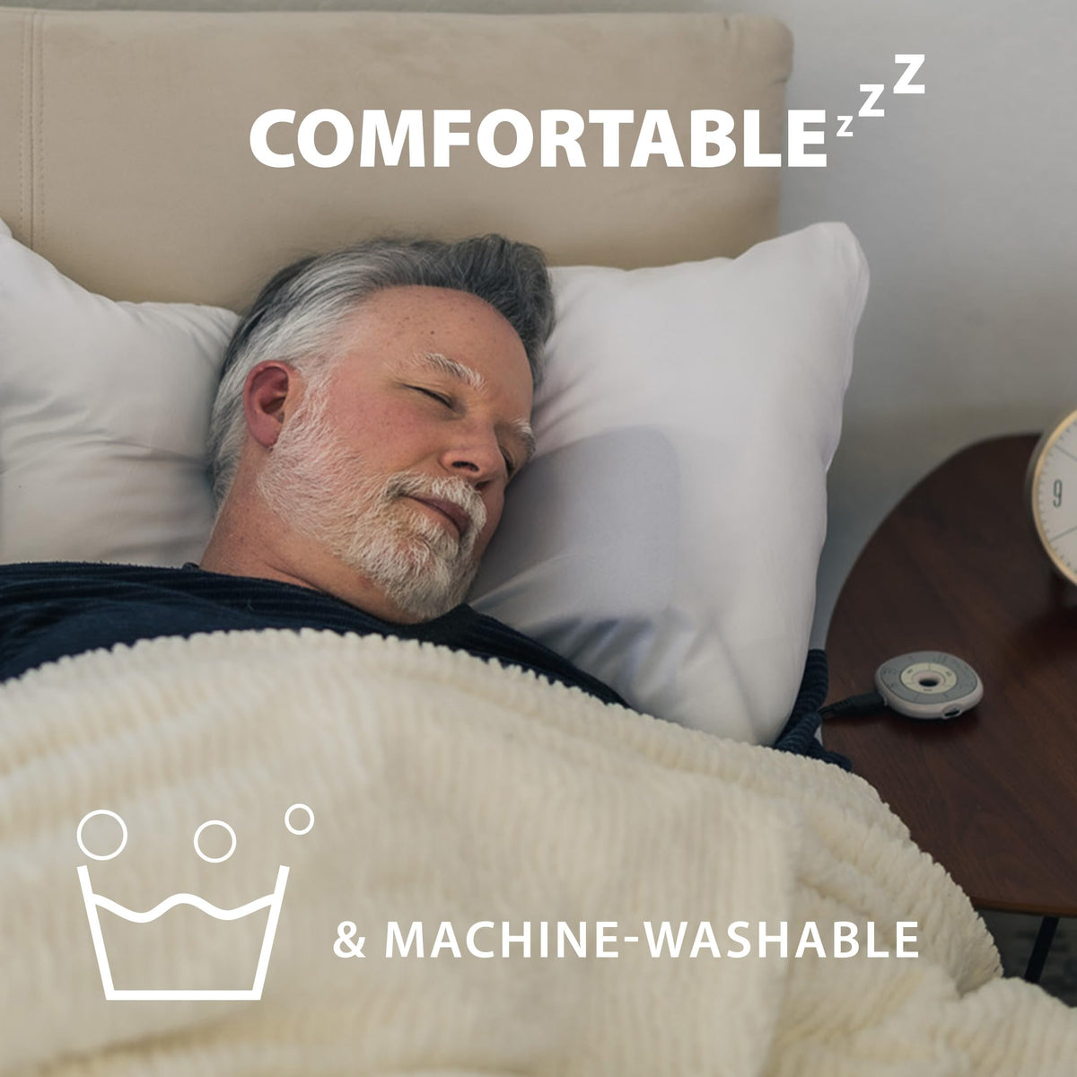 Avantree Slumber on bedside table with sleeping setting for quieter nights