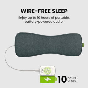 Avantree Slumber 2 next to smartphone for scale, portable battery life for overnight use