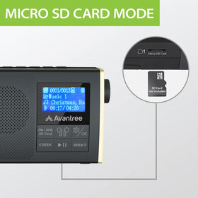 Avantree Soundbyte T microSD slot detail with card inserted, enabling direct MP3 playback