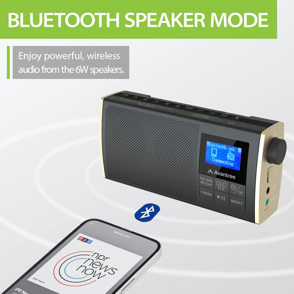 Avantree Soundbyte T pairing with earbuds in use, allowing wireless audio convenience