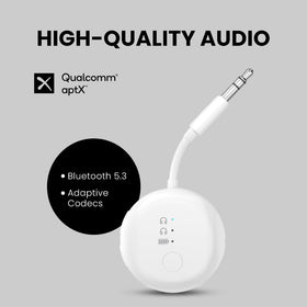 Avantree SoundJet R1 close-up showing USB-C port for charging and continuous in-use power