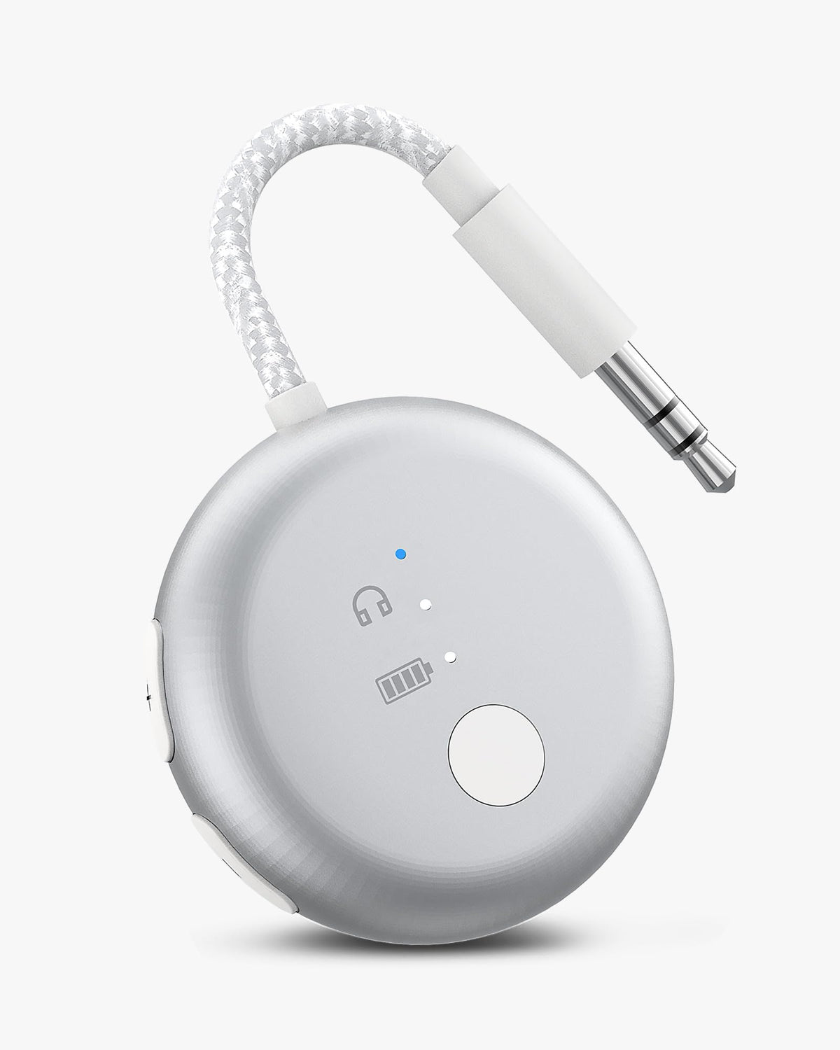 Avantree SoundJet R1 front view showing compact transmitter and easy plug-in benefit