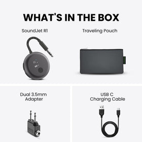 Avantree SoundJet R1 product packaging and color options, stylish match for AirPods users