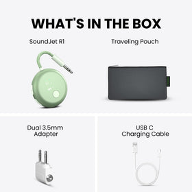 Avantree SoundJet R1 packaging arranged in multiple colors emphasizing style match