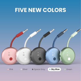 Avantree SoundJet R1 beside AirPods in case showing coordinated design benefit