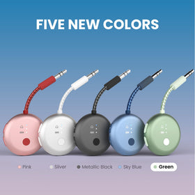 Avantree SoundJet R1 paired with AirPods Pro demonstrating wireless flight comfort