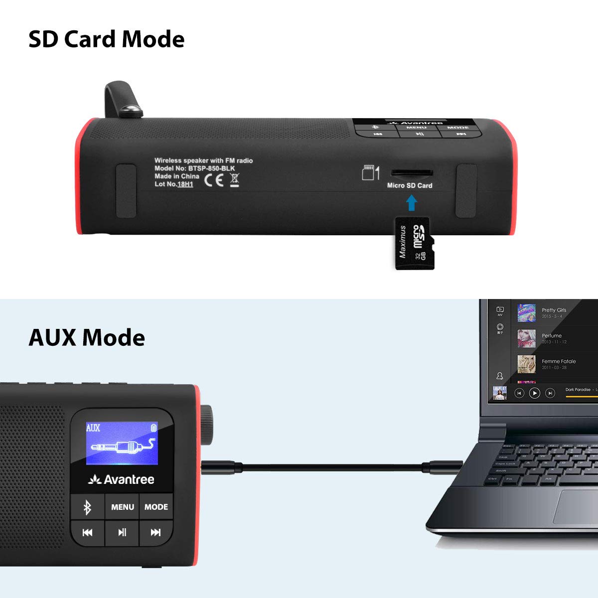 Avantree SP850 held in hand to show pocket-size portability and travel convenience