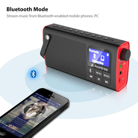 Avantree SP850 side view highlighting headphone jack and aux port for private listening