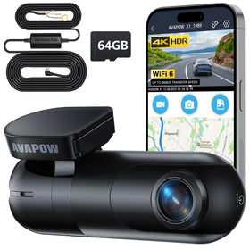 AVAPOW 4K dash cam front with 170° wide-angle for clear road detail