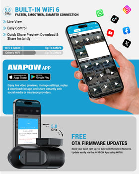 AVAPOW WiFi6 app control enables fast clips transfer