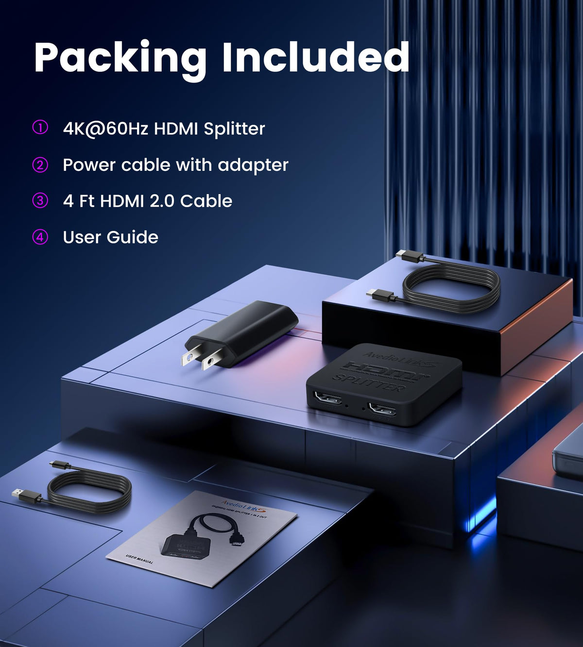 avedio links in a living room setup duplicating streaming content on two wall TVs for guests