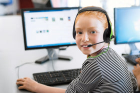 Avid AE-36 green headset compatible with single 3.5mm jack devices.