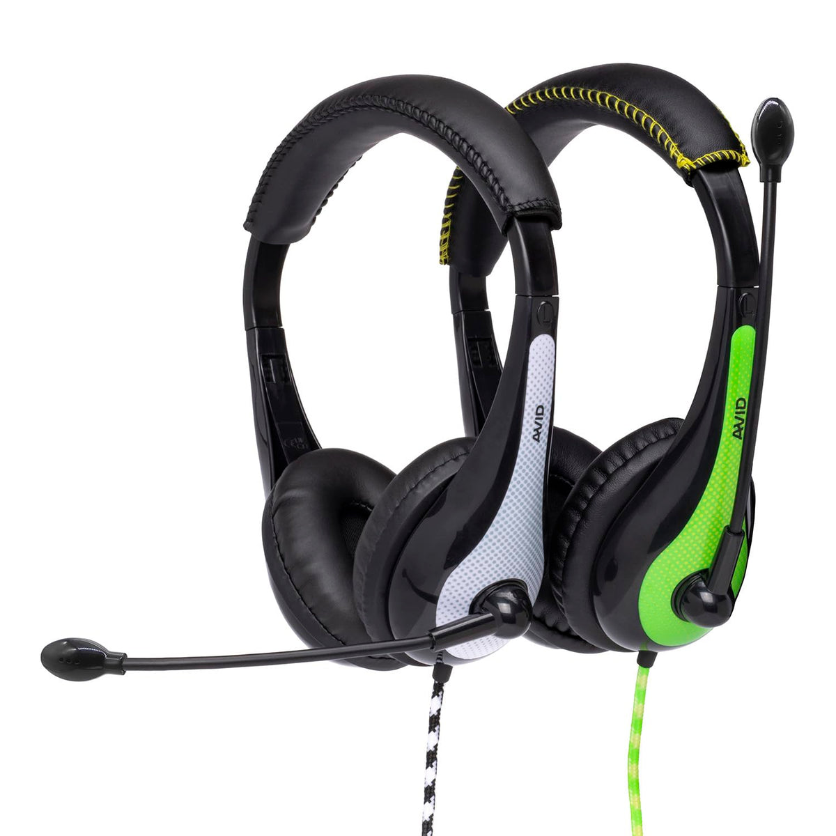 Avid AE-36 green headset adjustable boom for clear voice capture.