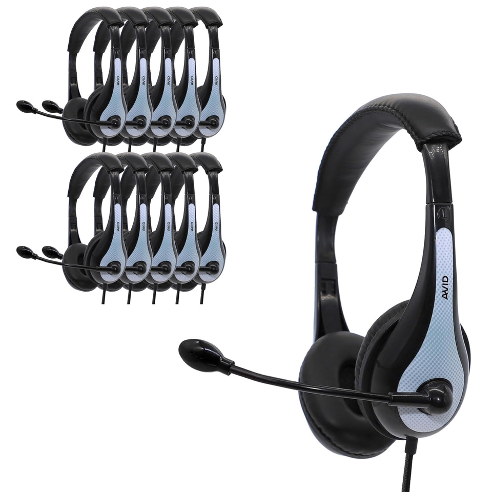 Avid AE-36 headset with adjustable boom microphone for classroom audio clarity.