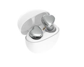 AVIOT TE-I3 heart-shaped earbuds in silver offer a comfortable fit for small ears