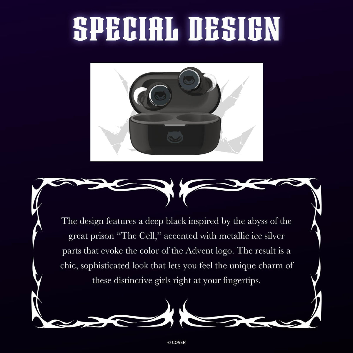 AVIOT TE-V1R-HE2 metallic ice-silver accents reflect the Advent logo stylishly.
