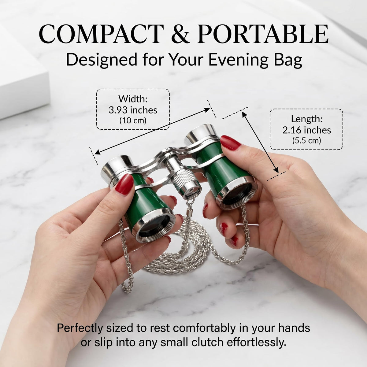 Avkoohum opera glasses with foldable handle, portable for concerts