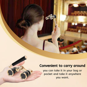 Avkoohum opera glasses held in hand to show scale, helps choose comfortable size