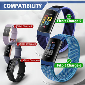 AVOD Sport Loop Nylon Band for Charge 5, side view, secure Velcro closure for daily wear